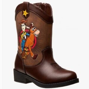 RARE Josmo Disney Pixar Toy Story Woody & Bullseye Sturdy Brown Cowboy Boots NEW